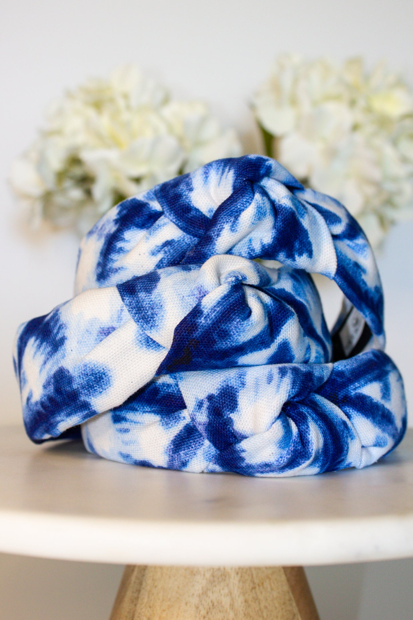 Blue Tie-Dye TopKnot Headband