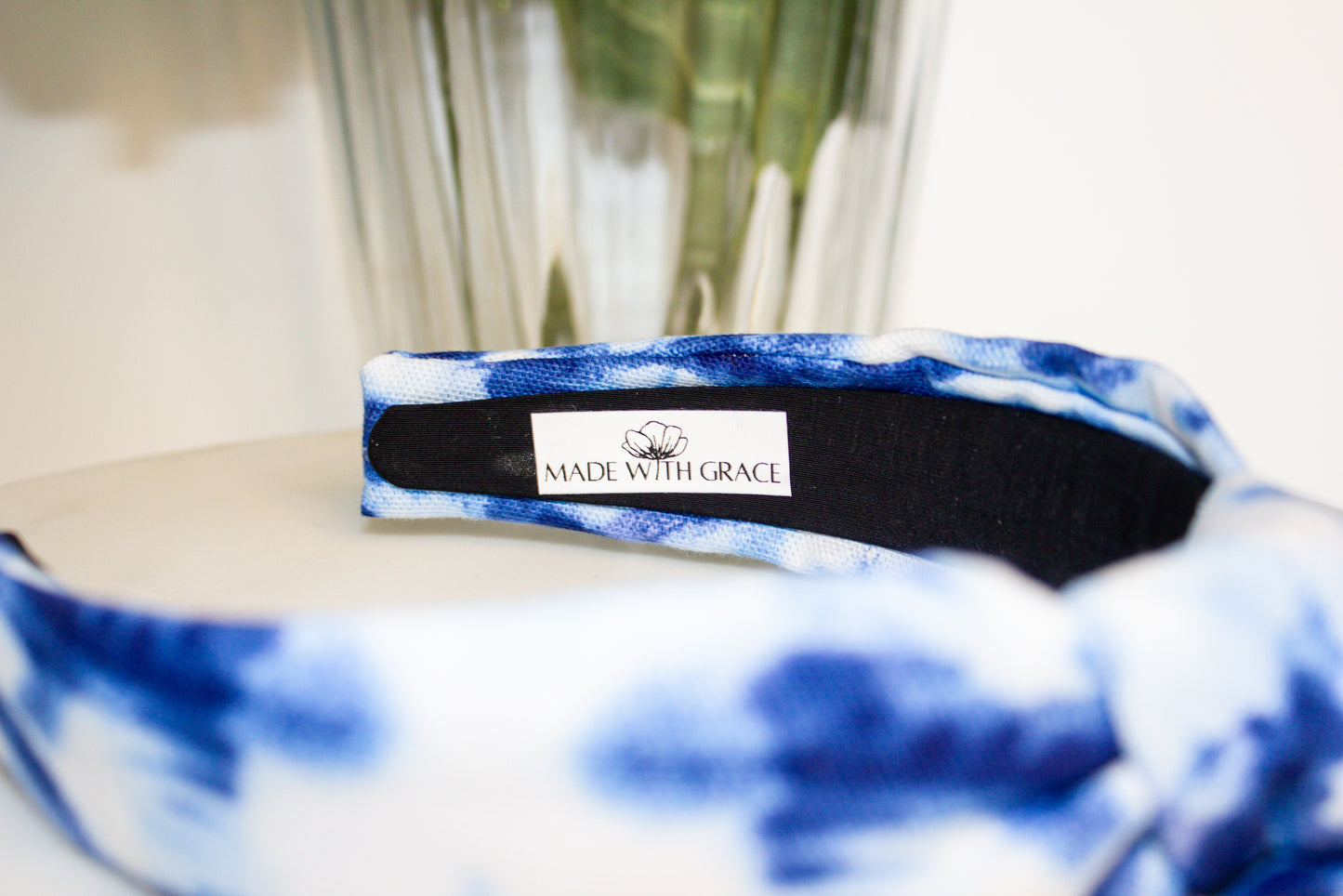 Blue Tie-Dye TopKnot Headband