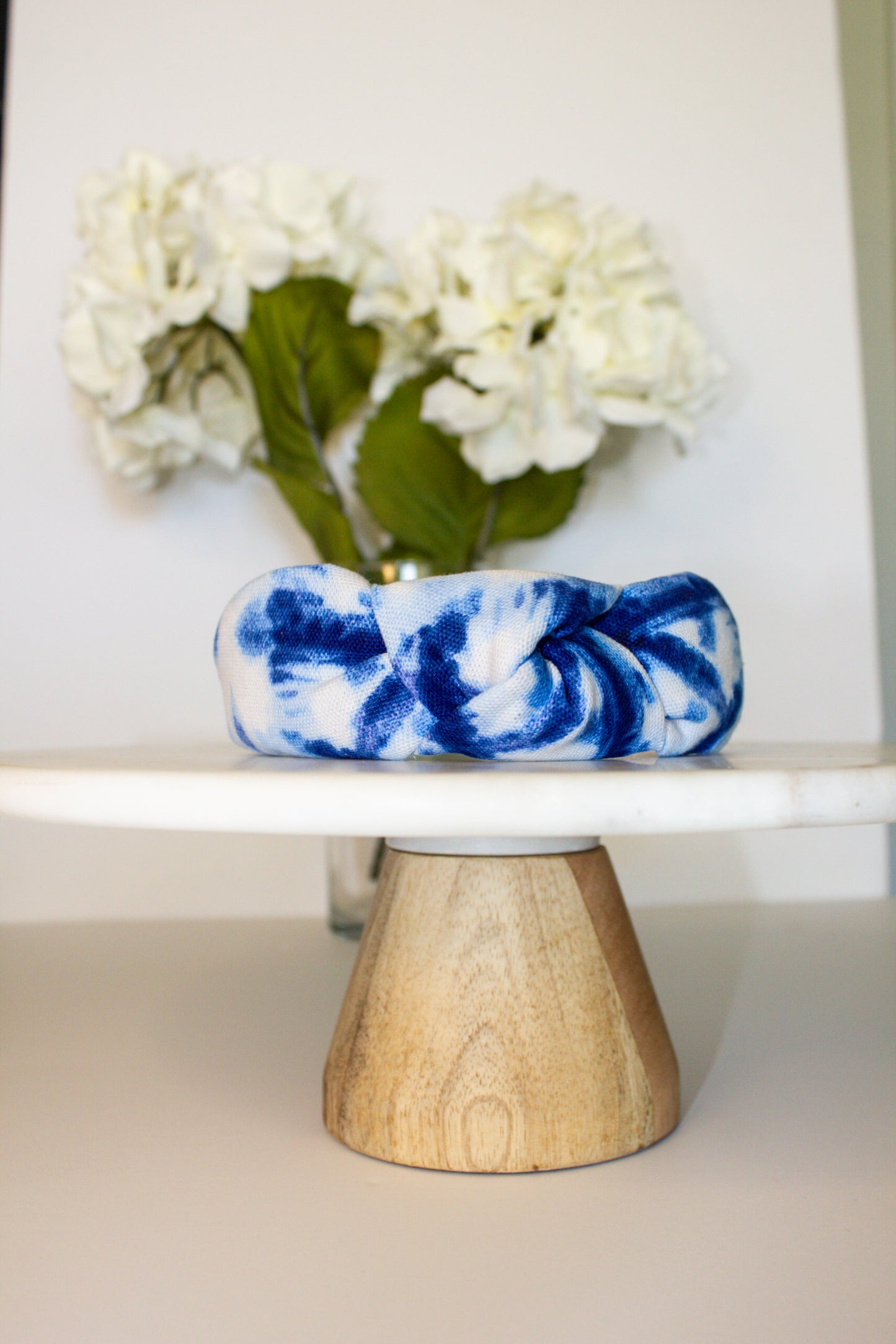 Blue Tie-Dye TopKnot Headband